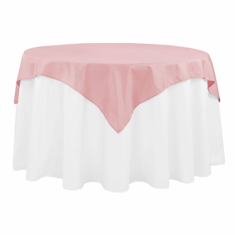 Table Overlay Toppers |   Polyester Square 54" Overlay/Tablecloth – Dusty Rose/Mauve Polyester Tablecloths Dusty Rose,Mauve