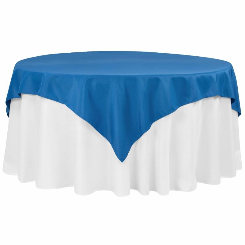 Table Overlay Toppers |   Polyester Square 72" Overlay/Tablecloth – Royal Blue Polyester Tablecloths Polyester Tablecloths