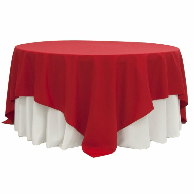 Table Overlay Toppers |   Polyester Square 90"X90" Overlay/Tablecloth – Red Polyester Tablecloths Polyester Tablecloths