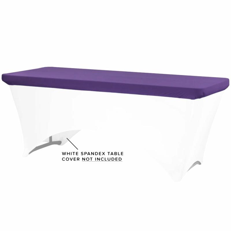 Table Overlay Toppers |   Spandex Table Topper/Cap 6 Ft Rectangular – Purple Table Linens & Table Skirts Purple