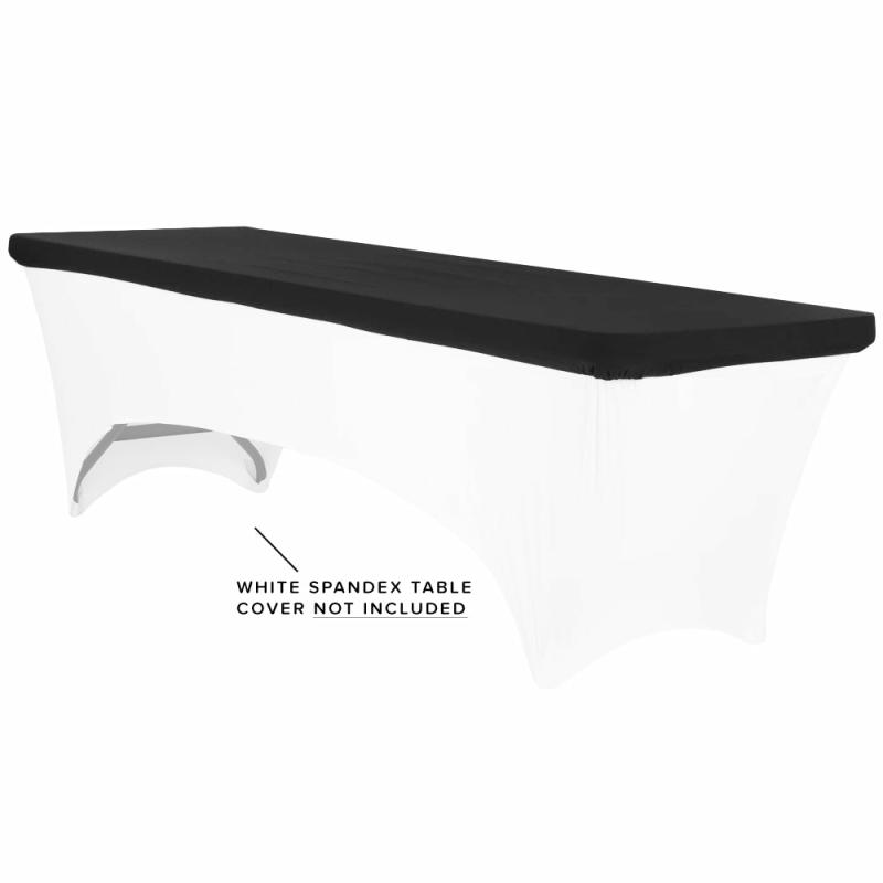 Table Overlay Toppers |   Spandex Table Topper/Cap 8 Ft Rectangular – Black Table Linens & Table Skirts Black