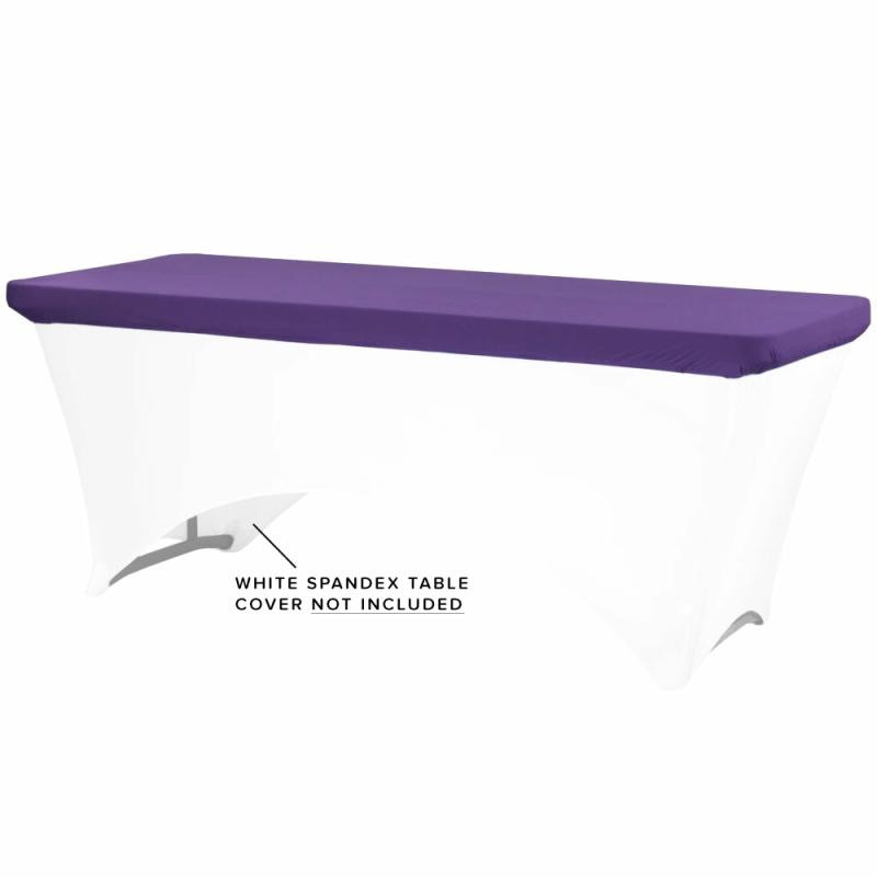 Table Overlay Toppers |   Spandex Table Topper/Cap 8 Ft Rectangular – Purple Table Linens & Table Skirts Purple