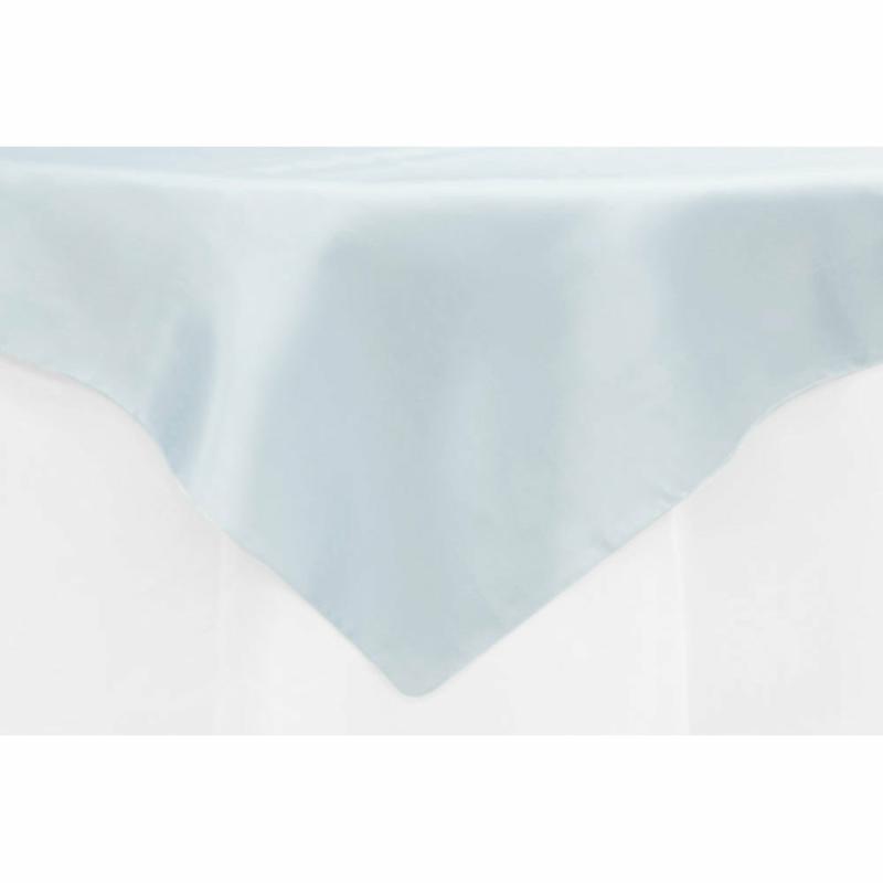 Table Overlay Toppers |   Square 54" Satin Table Overlay – Dusty Blue Table Linens & Table Skirts Dusty Blue