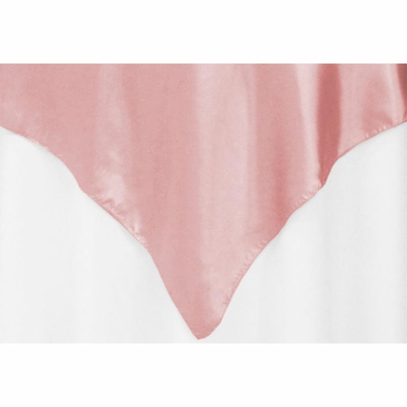 Table Overlay Toppers |   Square 54" Satin Table Overlay – Dusty Rose/Mauve Table Linens & Table Skirts Dusty Rose,Mauve