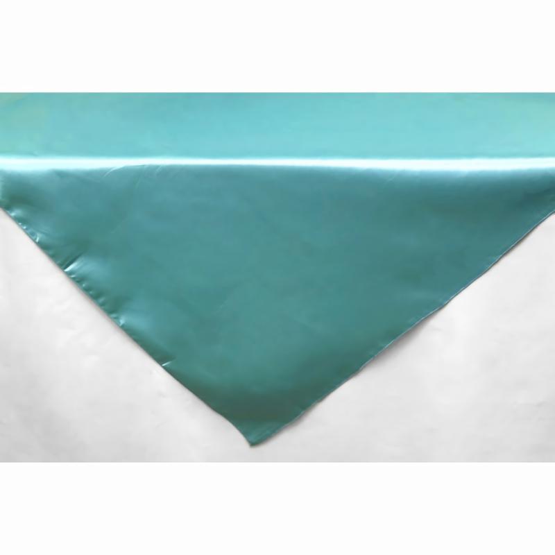 Table Overlay Toppers |   Square 54" Satin Table Overlay – Light Turquoise Table Linens & Table Skirts Light Turquoise