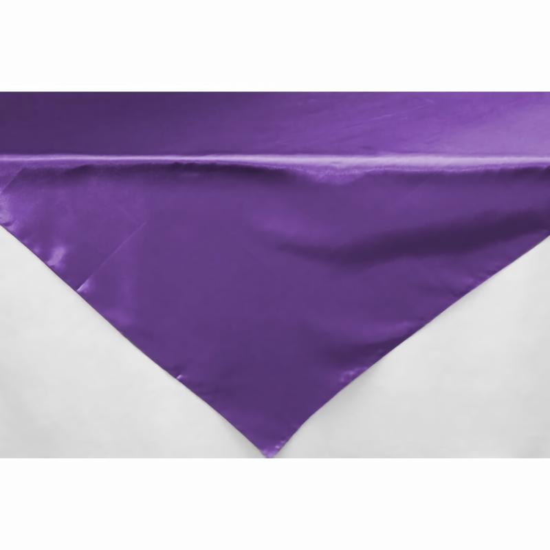 Table Overlay Toppers |   Square 54" Satin Table Overlay – Purple Table Linens & Table Skirts Purple