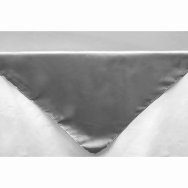 Table Overlay Toppers |   Square 54" Satin Table Overlay – Silver Table Linens & Table Skirts Silver