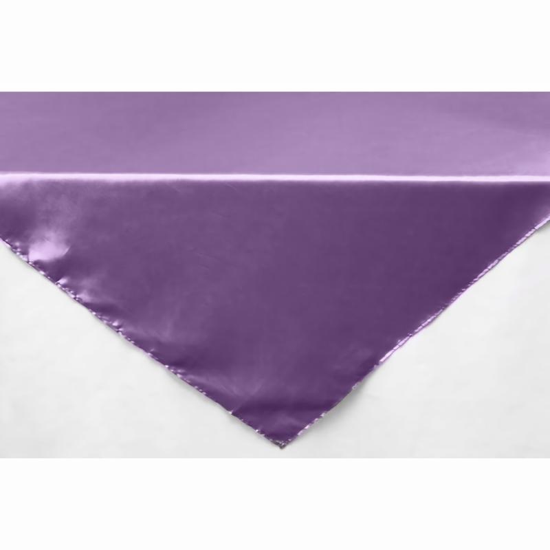 Table Overlay Toppers |   Square 54" Satin Table Overlay – Victorian Lilac/Wisteria Table Linens & Table Skirts Table Overlay Toppers