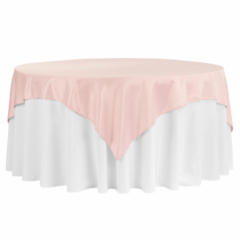 Table Overlay Toppers |   Square 72" Lamour Satin Table Overlay – Dusty Rose/Mauve Table Linens & Table Skirts Dusty Rose,Mauve