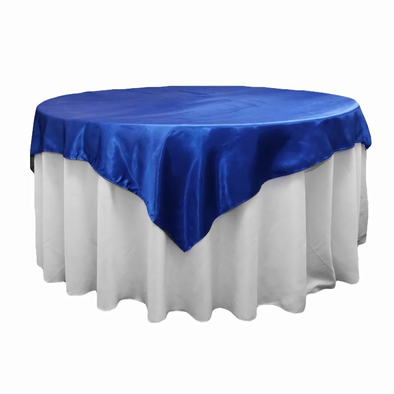 Table Overlay Toppers |   Square 72" Satin Table Overlay – Royal Blue Table Linens & Table Skirts Royal Blue