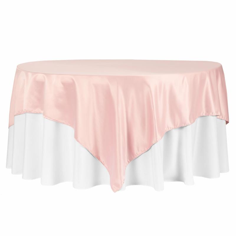 Table Overlay Toppers |   Square 90"X90" Lamour Satin Table Overlay – Dusty Rose/Mauve Table Linens & Table Skirts Dusty Rose,Mauve