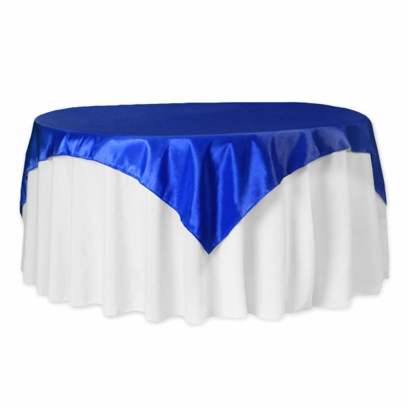 Table Overlay Toppers |   Taffeta Table Overlay Topper 72"X72" Square – Royal Blue Table Linens & Table Skirts Royal Blue