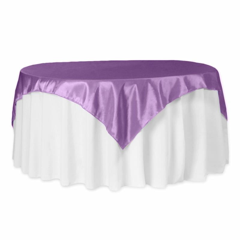 Table Overlay Toppers |   Taffeta Table Overlay Topper 72"X72" Square – Victorian Lilac/Wisteria Table Linens & Table Skirts Table Overlay Toppers