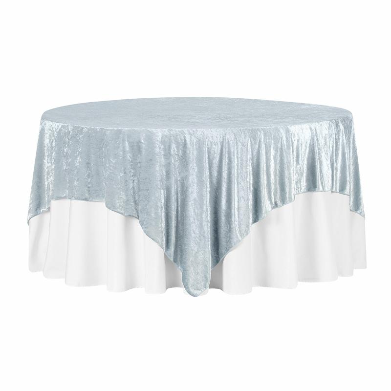 Table Overlay Toppers |   Velvet 85"X85" Square Tablecloth Table Overlay – Dusty Blue Table Linens & Table Skirts Dusty Blue