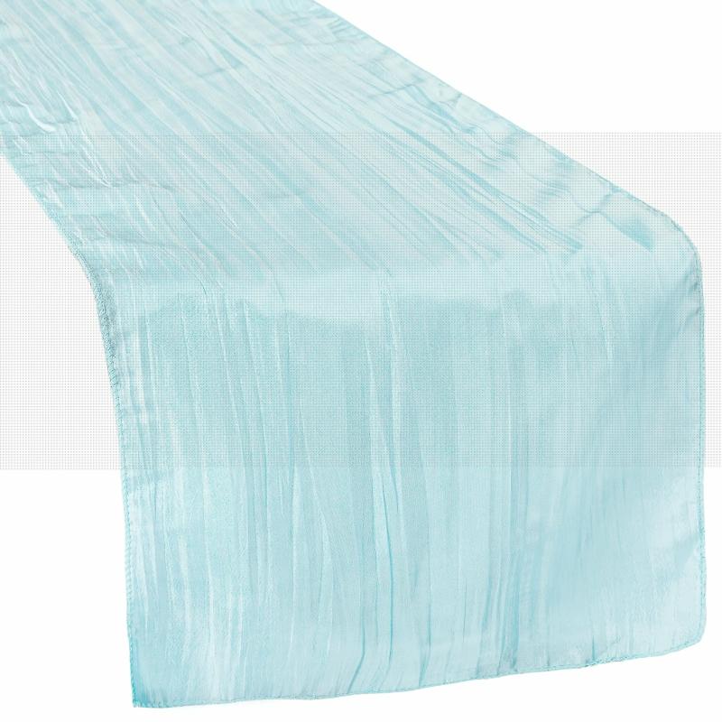 Table Runners |   Accordion Crinkle Taffeta Table Runner – Baby Blue Table Linens & Table Skirts Baby Blue