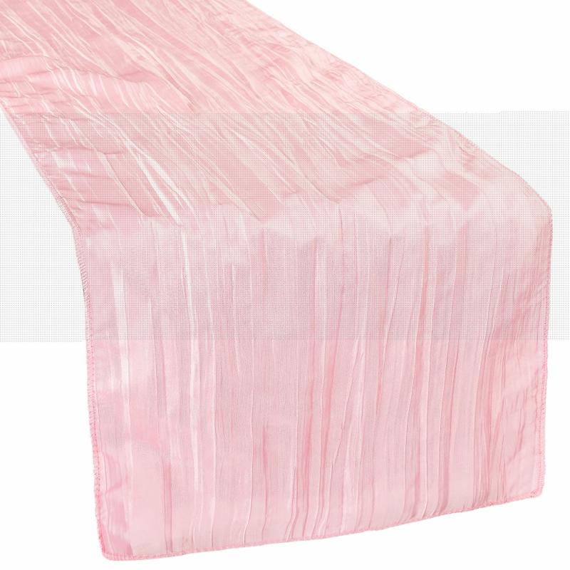 Table Runners |   Accordion Crinkle Taffeta Table Runner – Pink Table Linens & Table Skirts Pink