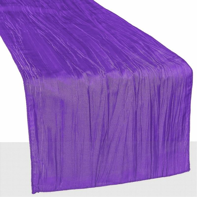 Table Runners |   Accordion Crinkle Taffeta Table Runner – Purple Table Linens & Table Skirts Purple