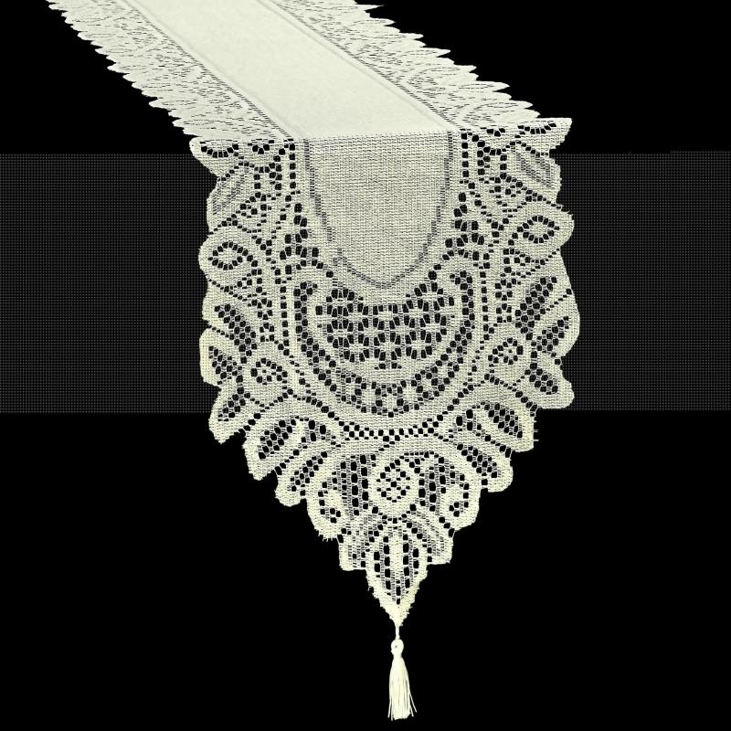 Table Runners |   Crochet Lace Table Runner – Ivory Table Linens & Table Skirts Ivory