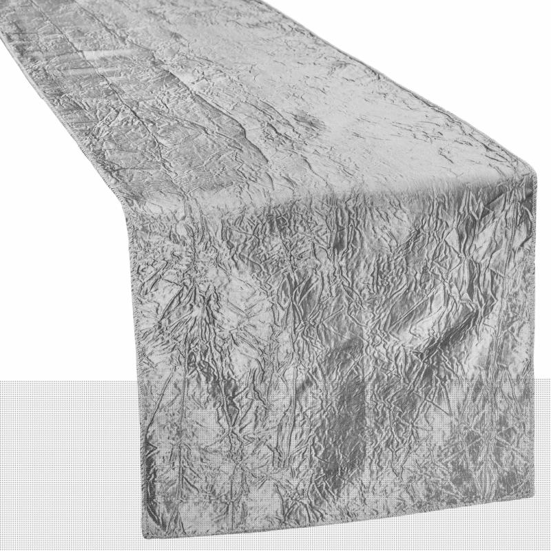 Table Runners |   Crushed Taffeta Table Runner – Silver Table Linens & Table Skirts Silver