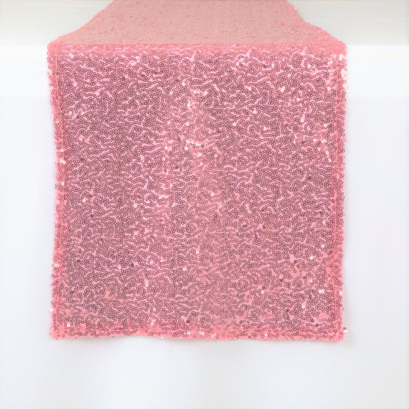 Table Runners |   Glitz Sequin Mesh Net Table Runner 12"X108" – Pink Table Linens & Table Skirts Pink