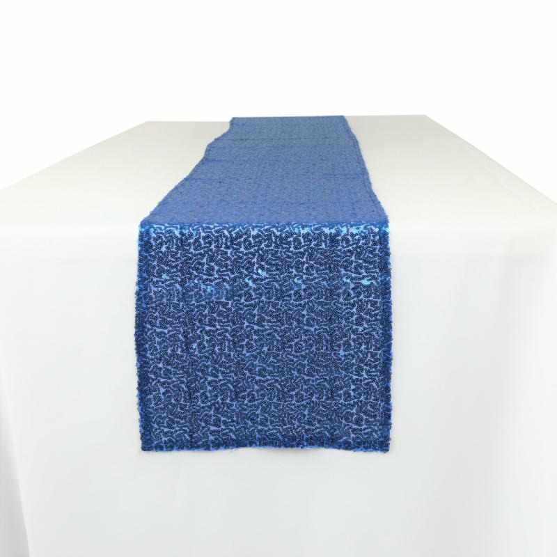 Table Runners |   Glitz Sequin Mesh Net Table Runner 12"X108" – Royal Blue Table Linens & Table Skirts Royal Blue