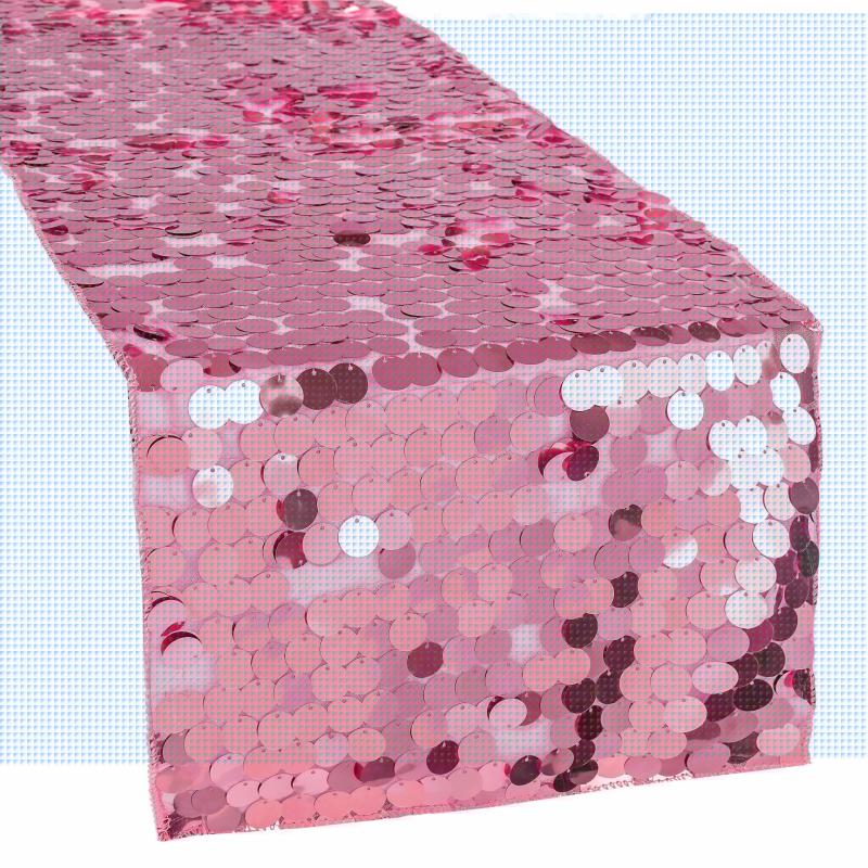 Table Runners |   Large Payette Sequin Table Runner – Pink Table Linens & Table Skirts Pink