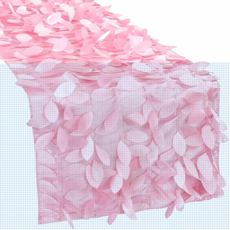 Table Runners |   Leaf Petal Taffeta Table Runner – Pink Table Linens & Table Skirts Pink