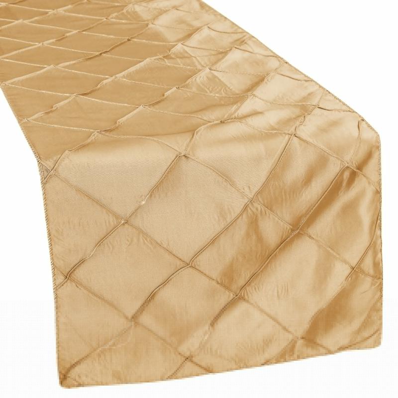 Table Runners |   Pintuck Table Runner – Gold Table Linens & Table Skirts Gold