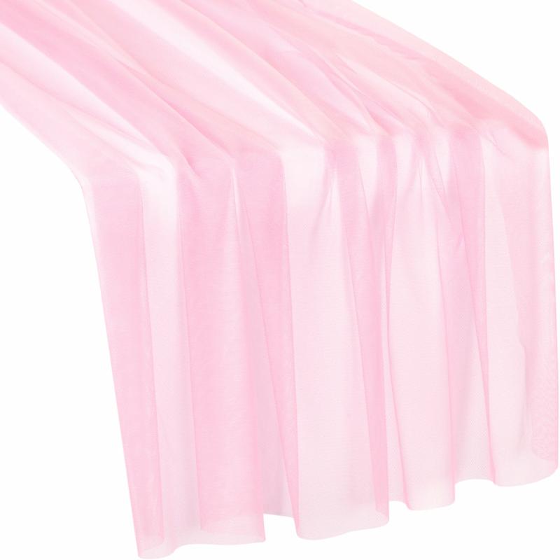 Table Runners |   Soft Tulle Table Runner Extra Long 30" X 16Ft – Pink Table Linens & Table Skirts Pink