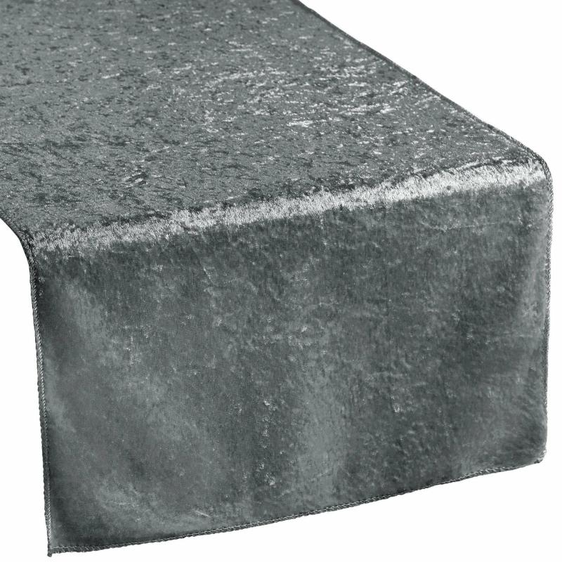 Table Runners |   Velvet Table Runner – Charcoal Table Linens & Table Skirts Charcoal