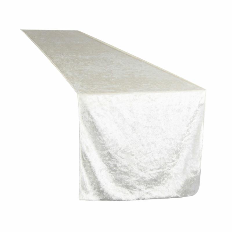 Table Runners |   Velvet Table Runner – Ivory Table Linens & Table Skirts Ivory