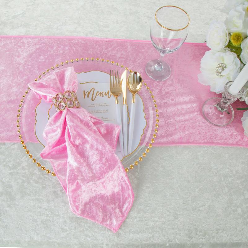 Table Runners |   Velvet Table Runner – Pink Table Linens & Table Skirts Pink