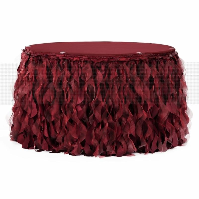 Table Skirts & Table Clips |   Curly Willow 14Ft Table Skirt – Burgundy Table Linens & Table Skirts Burgundy