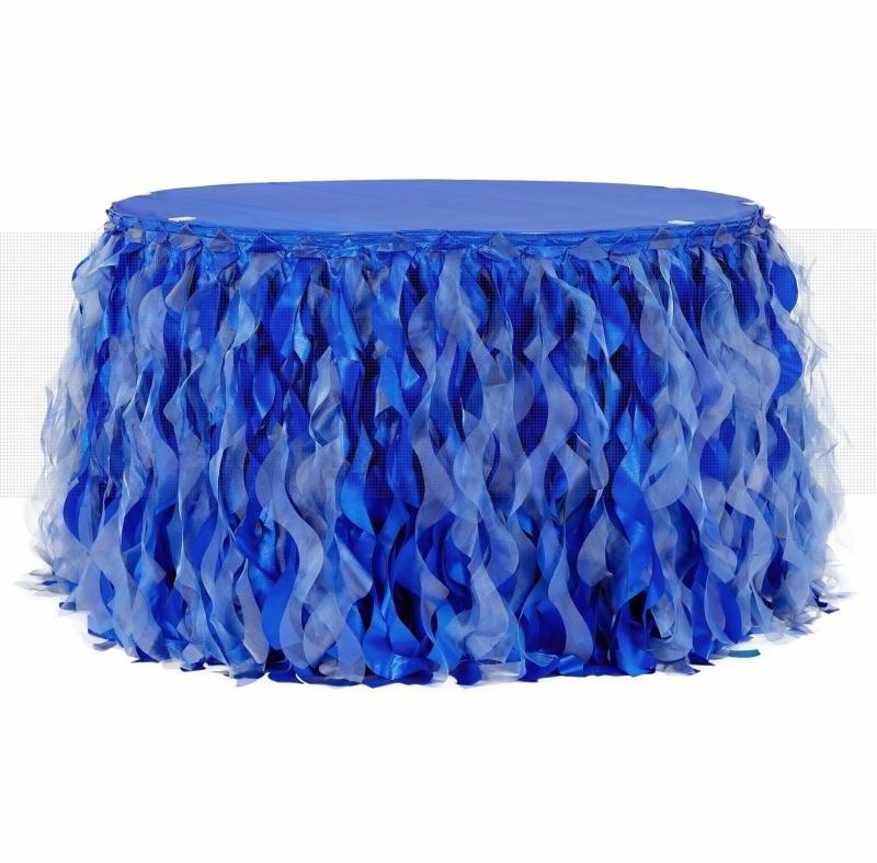 Table Skirts & Table Clips |   Curly Willow 14Ft Table Skirt – Royal Blue Table Linens & Table Skirts Royal Blue