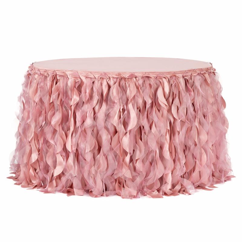 Table Skirts & Table Clips |   Curly Willow 17Ft Table Skirt – Dusty Rose/Mauve Table Linens & Table Skirts Dusty Rose,Mauve