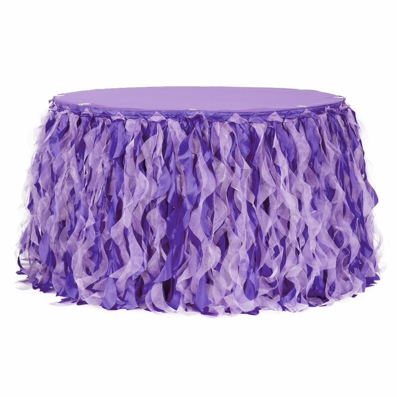 Table Skirts & Table Clips |   Curly Willow 17Ft Table Skirt – Purple Table Linens & Table Skirts Purple