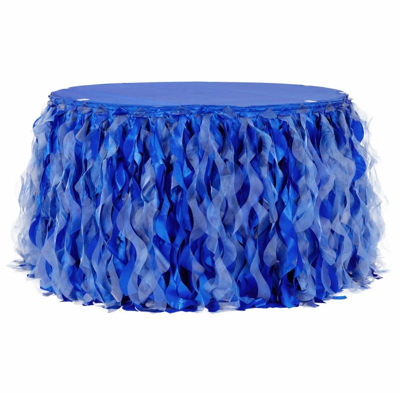 Table Skirts & Table Clips |   Curly Willow 17Ft Table Skirt – Royal Blue Table Linens & Table Skirts Royal Blue