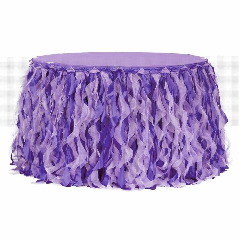 Table Skirts & Table Clips |   Curly Willow 21Ft Table Skirt – Purple Table Linens & Table Skirts Purple