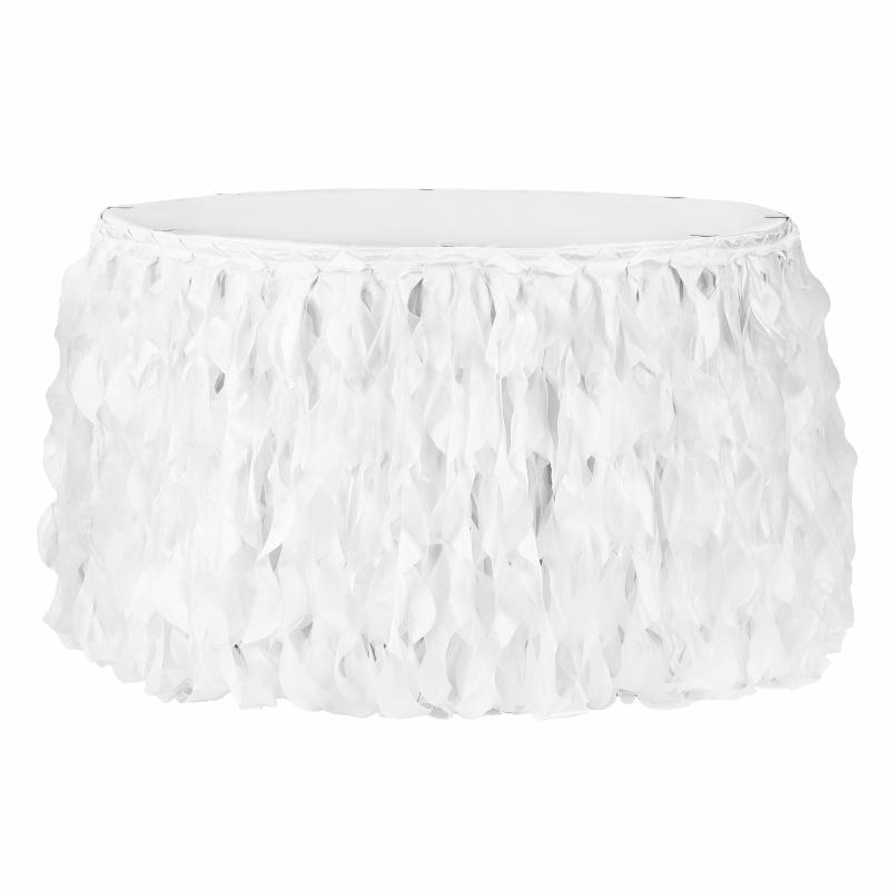 Table Skirts & Table Clips |   Curly Willow 21Ft Table Skirt – White Table Linens & Table Skirts Table Skirts & Table Clips