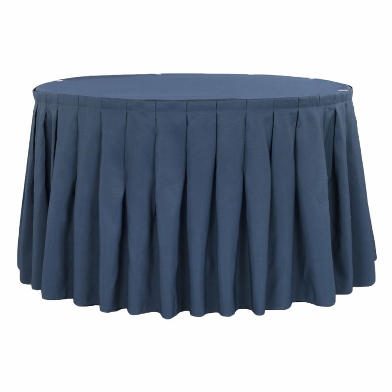 Table Skirts & Table Clips |   Polyester 14Ft Table Skirt – Navy Blue Table Linens & Table Skirts Navy Blue