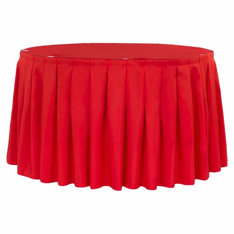 Table Skirts & Table Clips |   Polyester 14Ft Table Skirt – Red Table Linens & Table Skirts Red