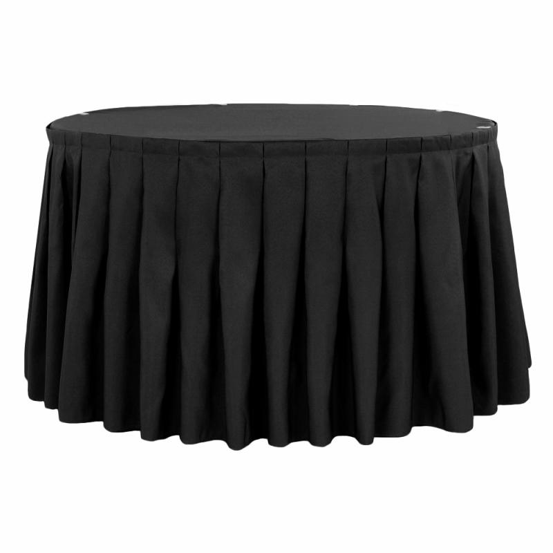 Table Skirts & Table Clips |   Polyester 17Ft Table Skirt – Black Table Linens & Table Skirts Black