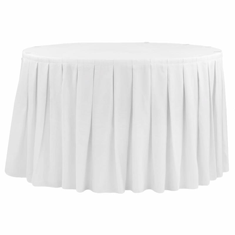 Table Skirts & Table Clips |   Polyester 17Ft Table Skirt – White Table Linens & Table Skirts Table Skirts & Table Clips