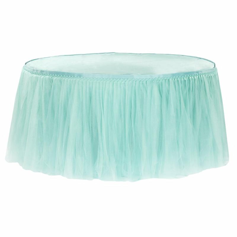 Table Skirts & Table Clips |   Tulle Tutu 17Ft Table Skirt – Turquoise Table Linens & Table Skirts Table Skirts & Table Clips