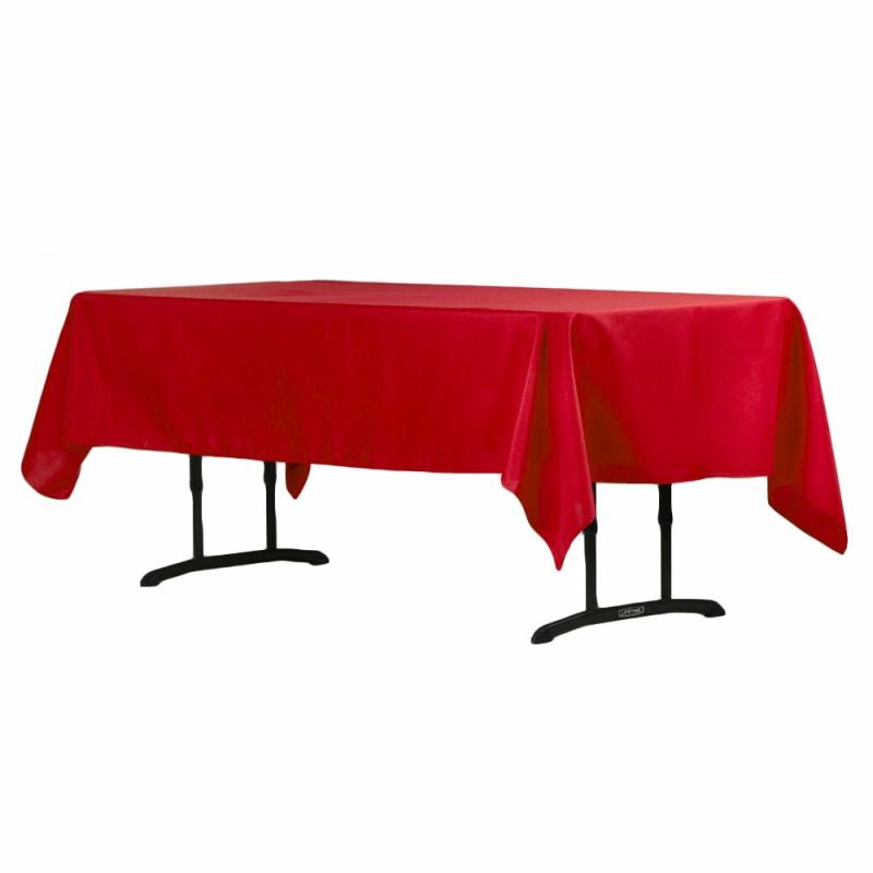 Tablecloths |   60"X102" Rectangular Polyester Tablecloth – Red Polyester Tablecloths Polyester Tablecloths