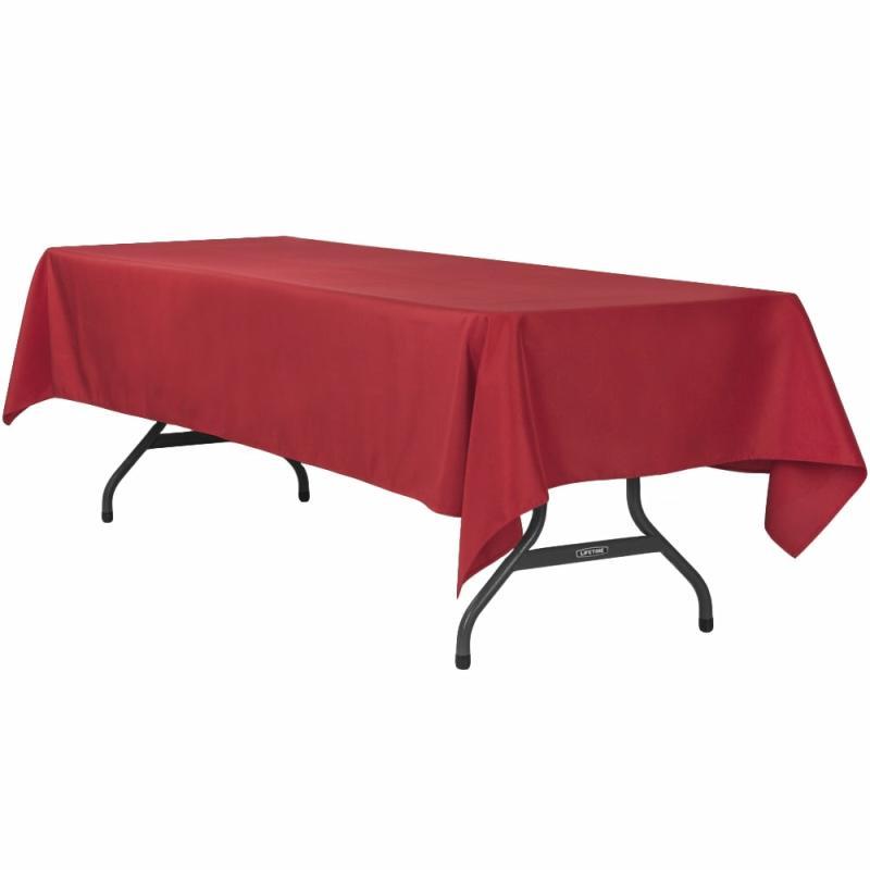 Tablecloths |   60"X120" Rectangular Polyester Tablecloth – Apple Red Polyester Tablecloths Apple Red