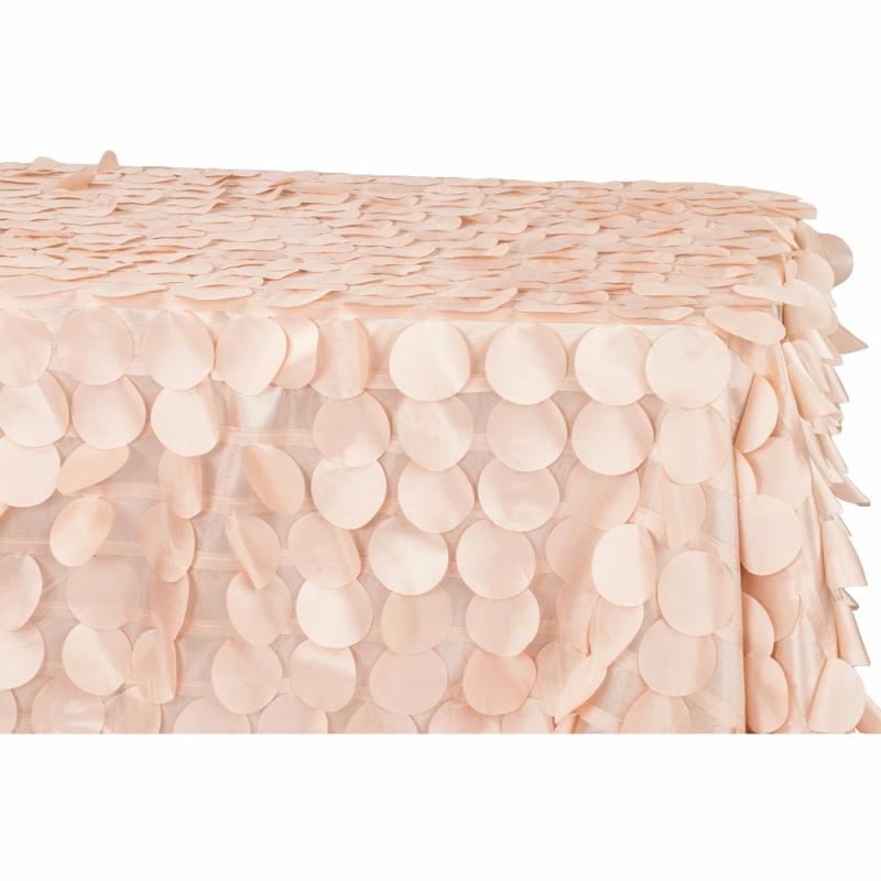 Tablecloths |   90"X132" Petal Circle Taffeta Rectangular Tablecloth – Blush/Rose Gold Rectangle Tablecloths Blush,Rose Gold