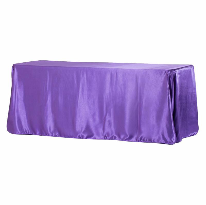 Tablecloths |   90"X156" Rectangular Satin Tablecloth – Purple Rectangle Tablecloths Purple