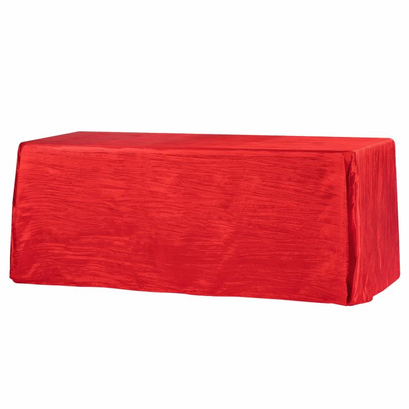 Tablecloths |   Accordion Crinkle Taffeta 90"X156" Rectangular Tablecloth – Red Rectangle Tablecloths Rectangle Tablecloths