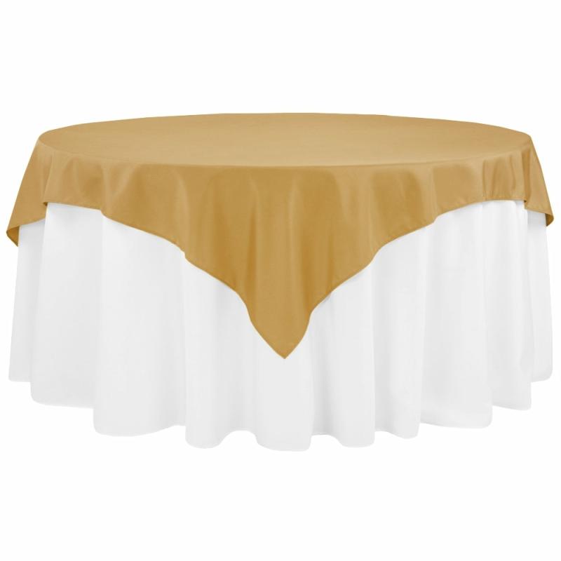 Tablecloths |   Economy Polyester Table Overlay Topper/Tablecloth 72"X72" Square – Gold Polyester Tablecloths Gold